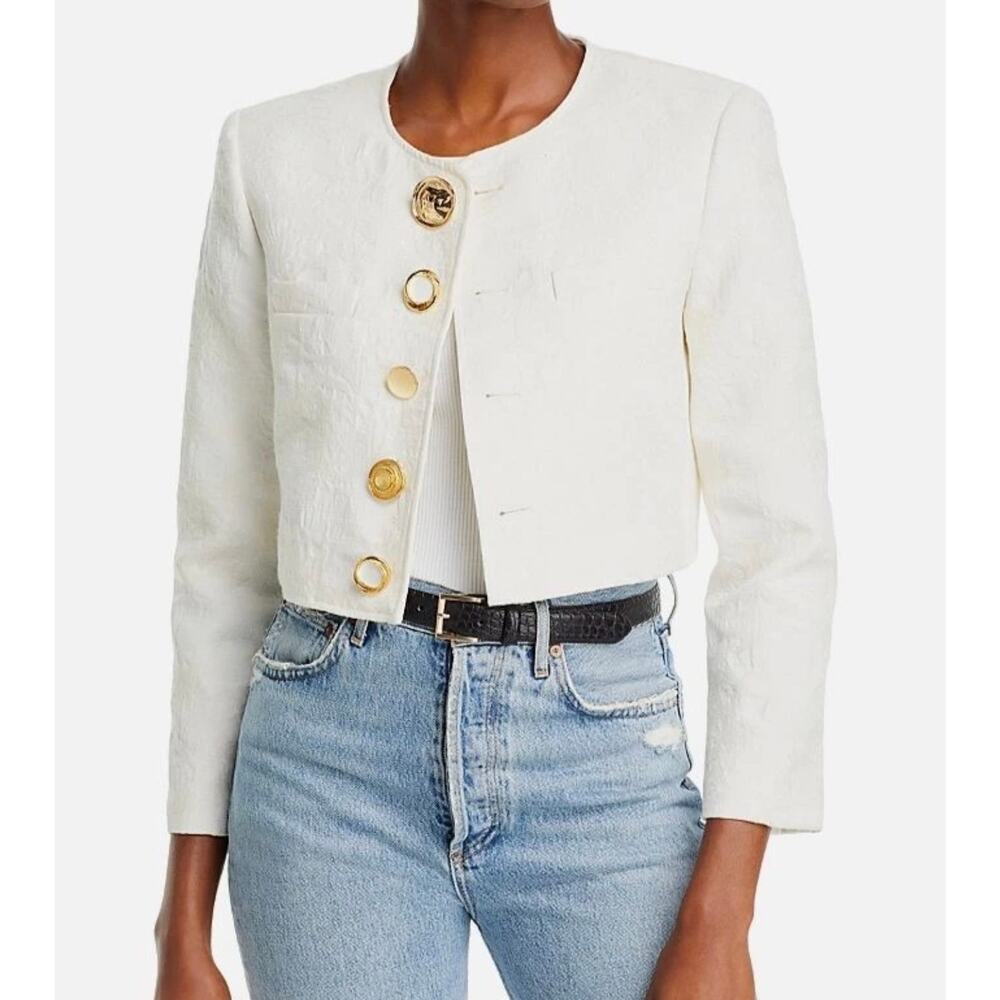 Derek lam 10 Crosby Juliette crop ivory blazer sz 0 - Picture 2 of 8